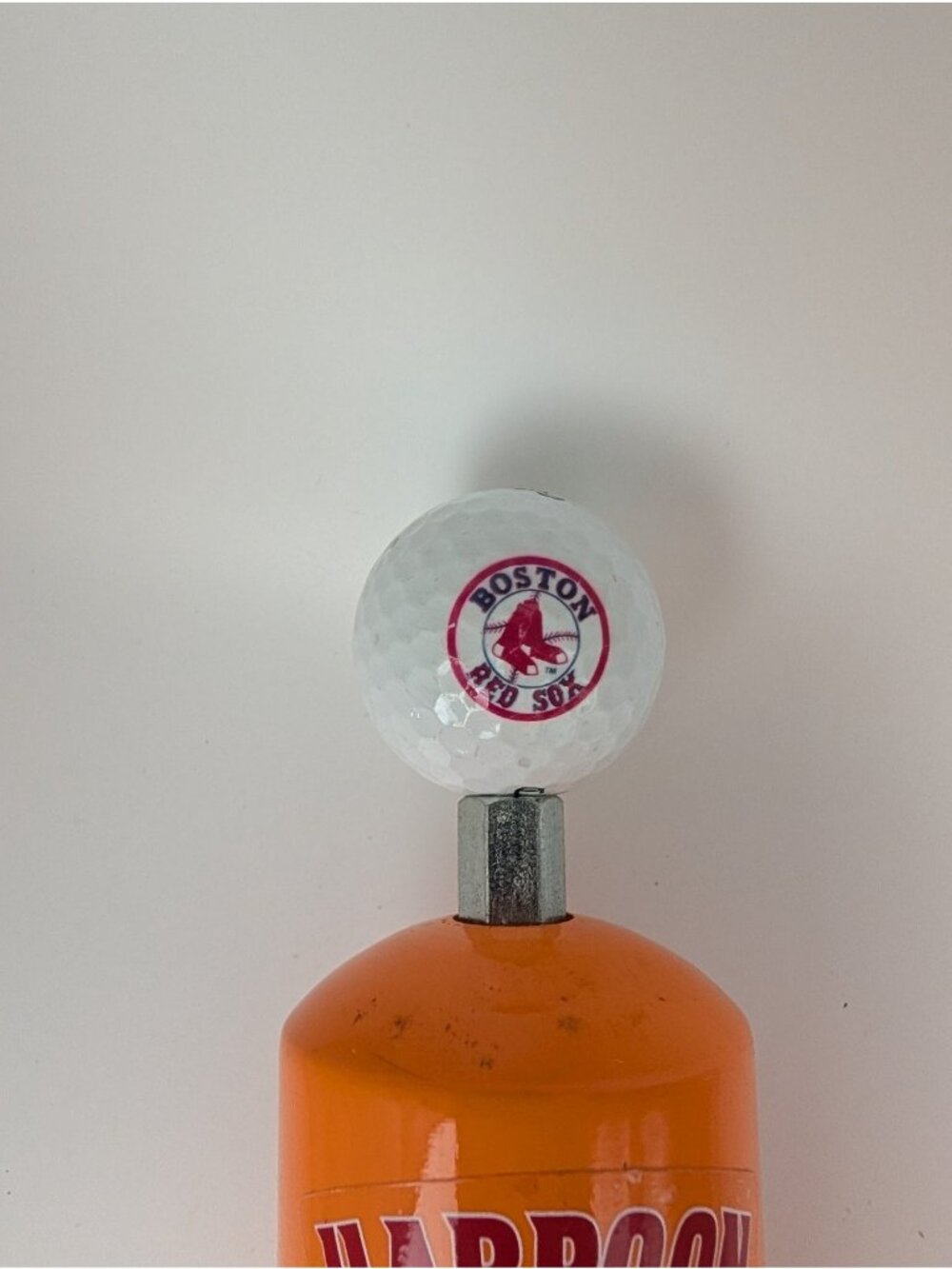 Harpoon IPA Boston Red Sox Golf Ball Beer Tap Handle Orange Collectible RARE - Picture 3 of 7